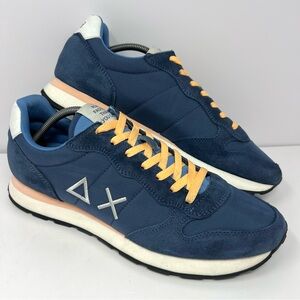 Sun 68 Men’s Tom Suede Runner Fashion Sneaker Sz 12.5 Blue Running Shoe Nylon
